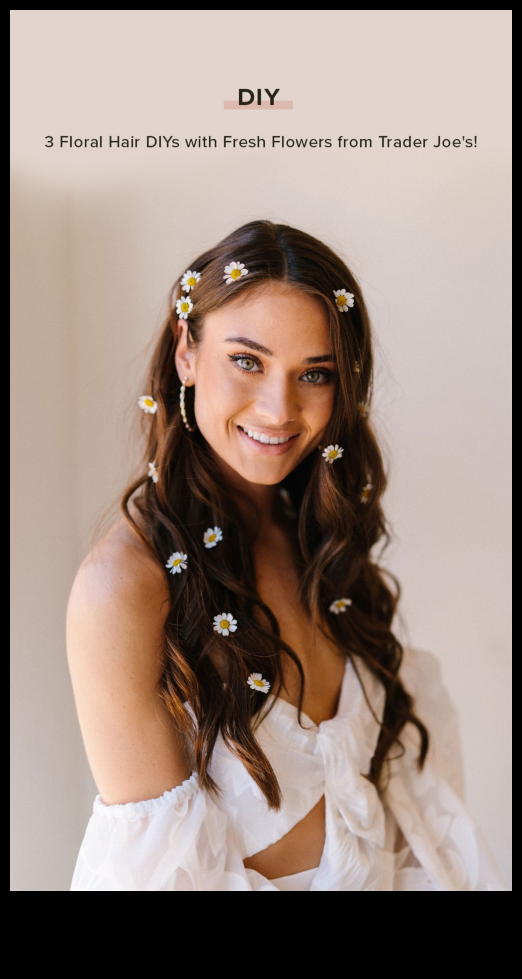 פרחים זורמים: שילוב יופי בוטני בשיער ארוך