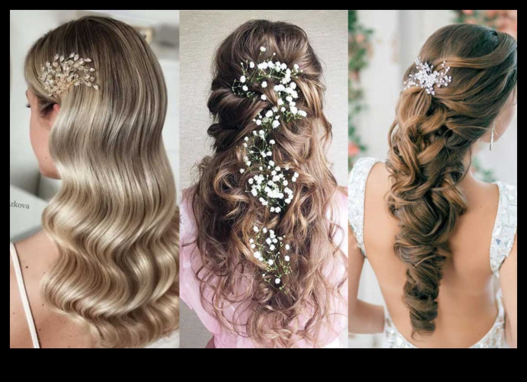 פרחים זורמים: שילוב יופי בוטני בשיער ארוך