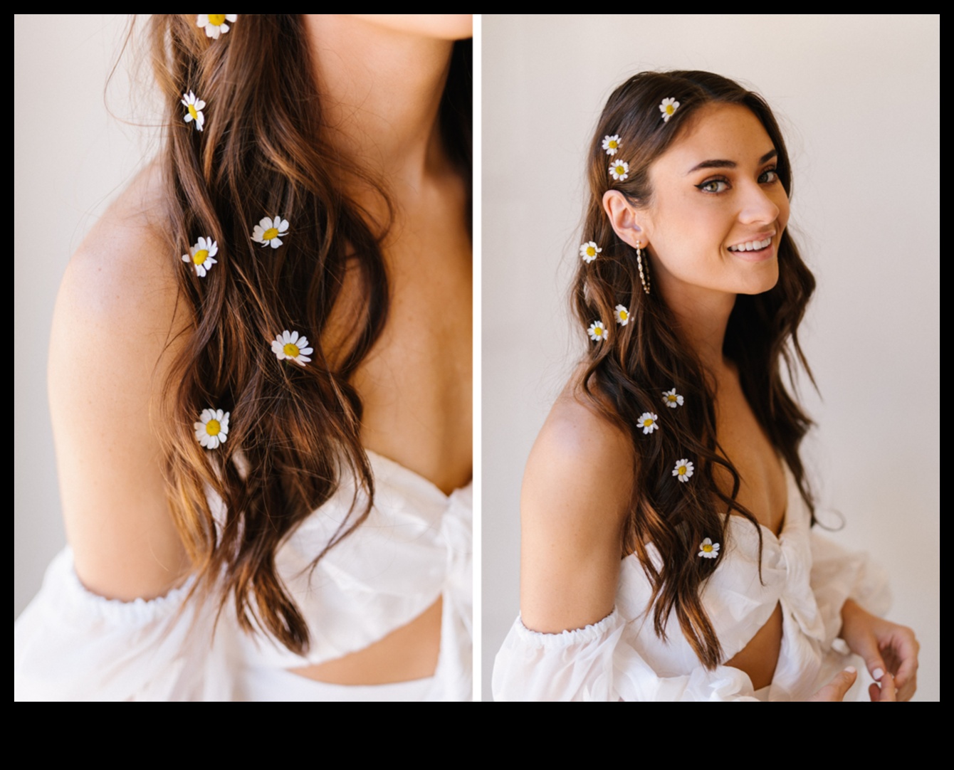 פרחים זורמים: שילוב יופי בוטני בשיער ארוך